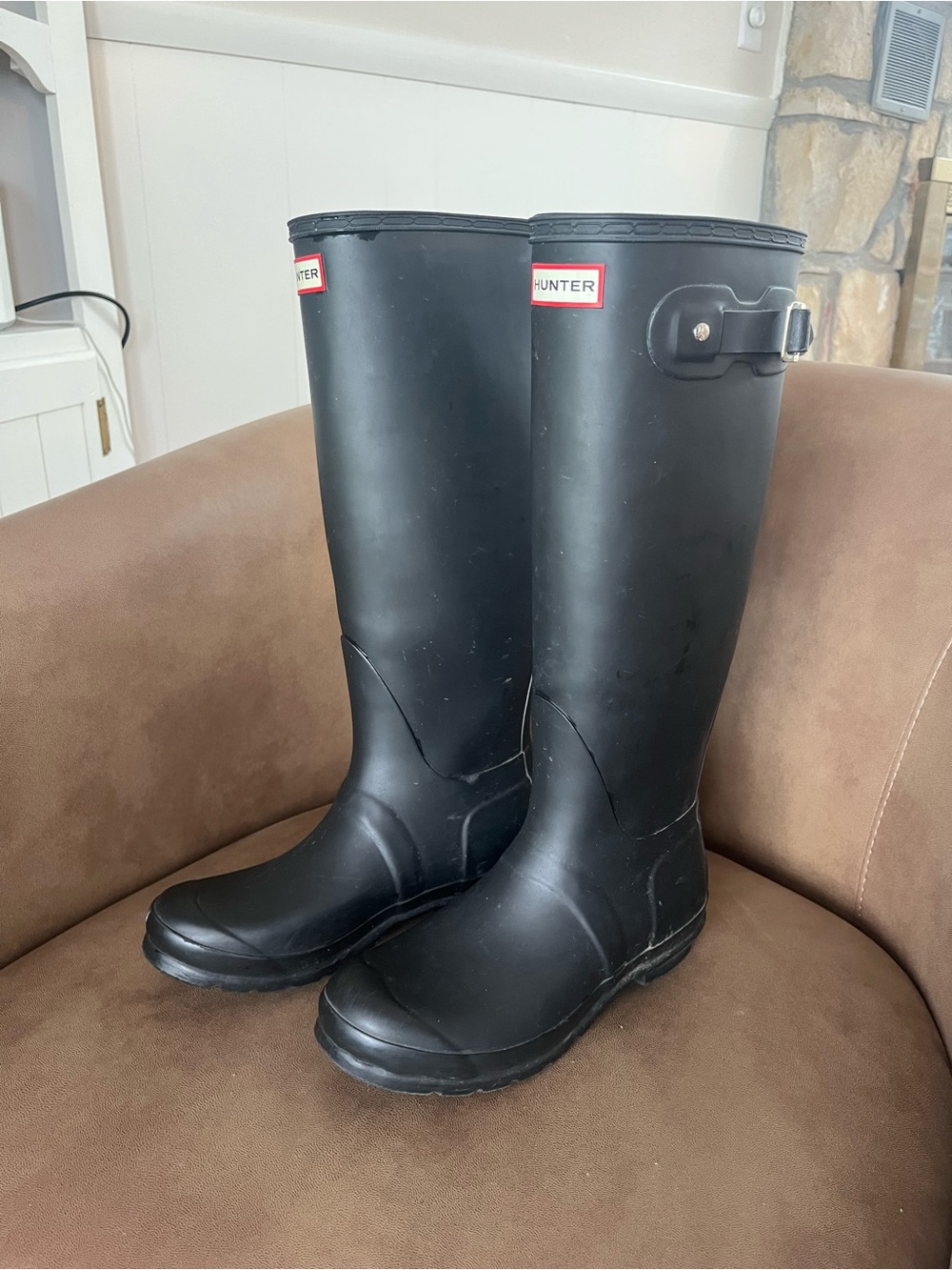 Women’s Hunter Rain Boots — Matte Black, Tall